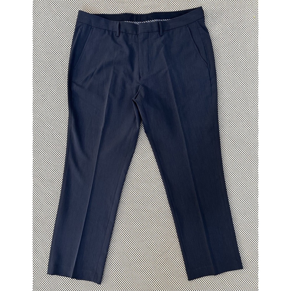 Mens Nautica Stretch Dress Pants Slacks Size 38 Short Flat Front Blue‎ Classic